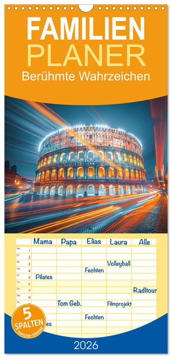 Berühmte Wahrzeichen (CALVENDO Familienplaner 2026)