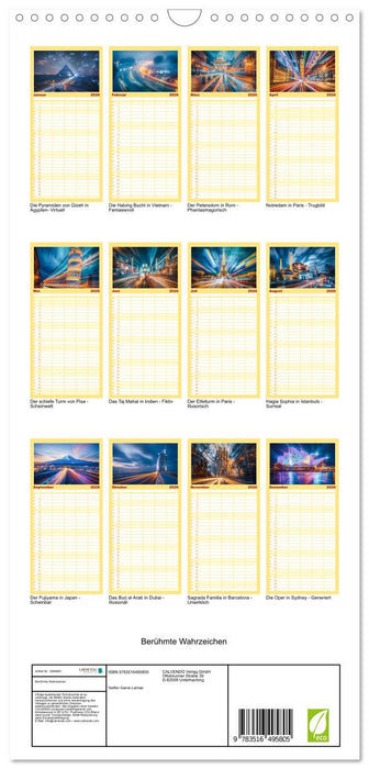 Berühmte Wahrzeichen (CALVENDO Familienplaner 2026)
