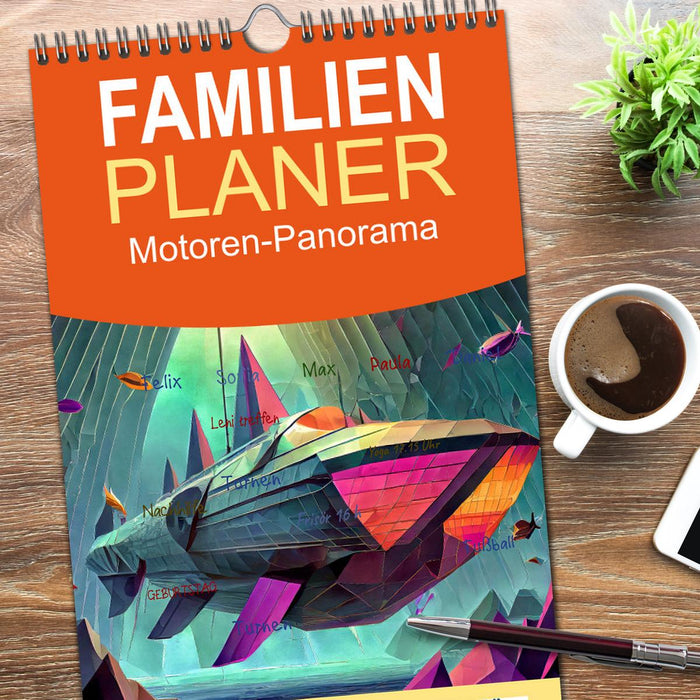 Motoren-Panorama (CALVENDO Familienplaner 2026)