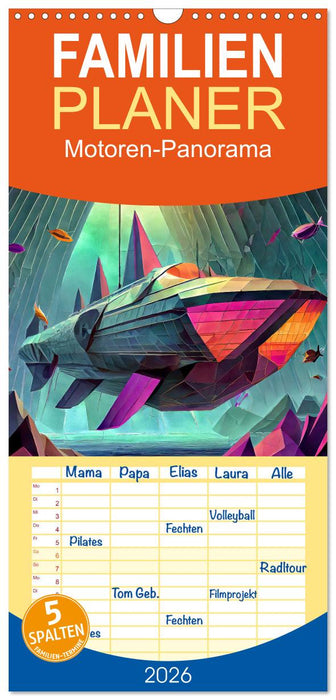 Motoren-Panorama (CALVENDO Familienplaner 2026)