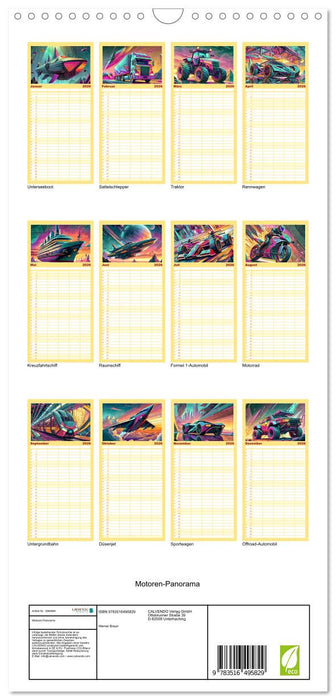 Motoren-Panorama (CALVENDO Familienplaner 2026)