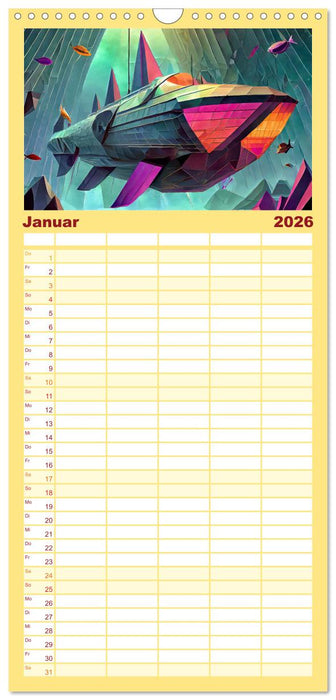 Motoren-Panorama (CALVENDO Familienplaner 2026)