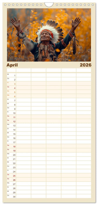 Reise mit der indianischen Seele (CALVENDO Familienplaner 2026)