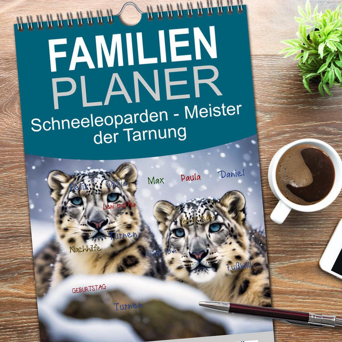 Schneeleoparden - Meister der Tarnung (CALVENDO Familienplaner 2026)