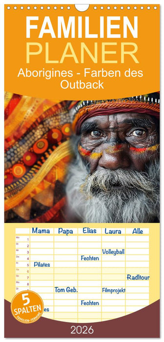 Aborigines - Farben des Outback (CALVENDO Familienplaner 2026)