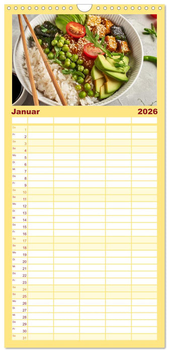 Vegane Bowls - Eine Schüssel voller Geschmack (CALVENDO Familienplaner 2026)