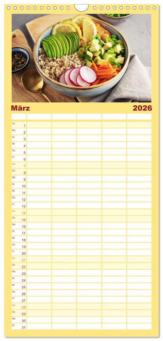 Vegane Bowls - Eine Schüssel voller Geschmack (CALVENDO Familienplaner 2026)