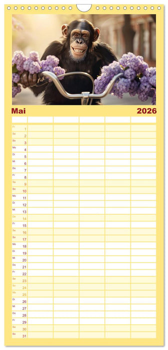 Schimpansen - Ein Jahr mit Menschenaffen. (CALVENDO Familienplaner 2026)