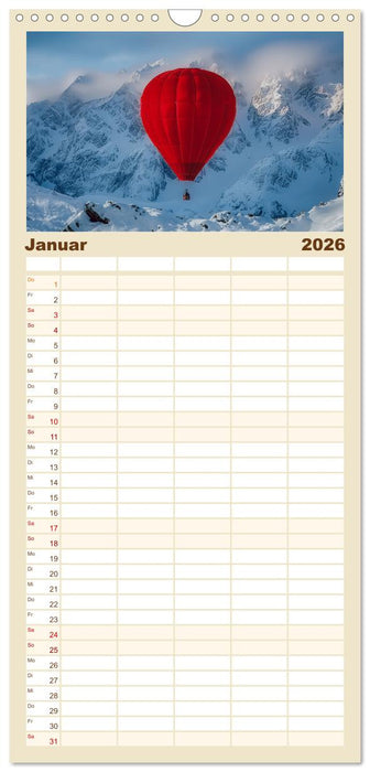 Freiheit im Wind - Mit dem Ballon durchs Jahr (CALVENDO Familienplaner 2026)
