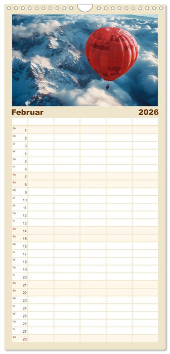 Freiheit im Wind - Mit dem Ballon durchs Jahr (CALVENDO Familienplaner 2026)
