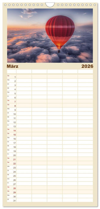 Freiheit im Wind - Mit dem Ballon durchs Jahr (CALVENDO Familienplaner 2026)