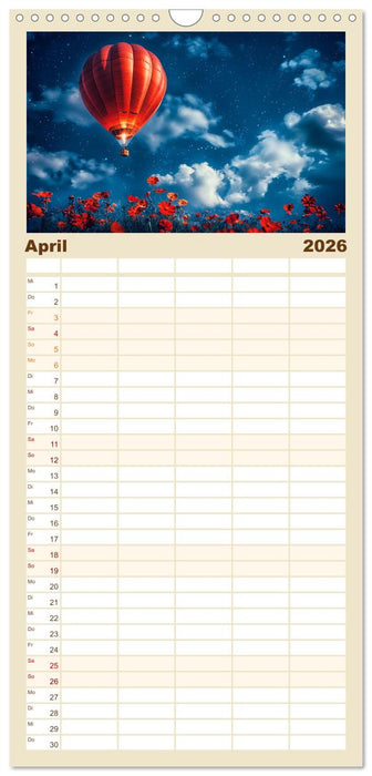 Freiheit im Wind - Mit dem Ballon durchs Jahr (CALVENDO Familienplaner 2026)