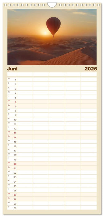 Freiheit im Wind - Mit dem Ballon durchs Jahr (CALVENDO Familienplaner 2026)
