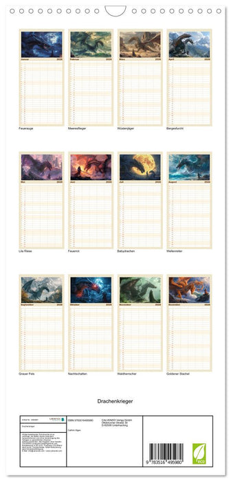 Drachenkrieger (CALVENDO Familienplaner 2026)