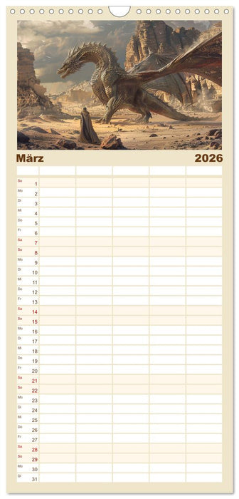 Drachenkrieger (CALVENDO Familienplaner 2026)