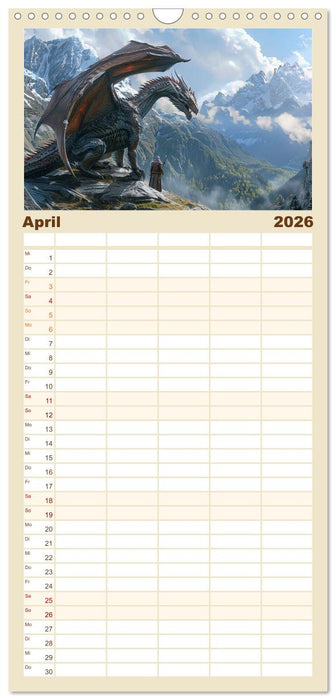 Drachenkrieger (CALVENDO Familienplaner 2026)