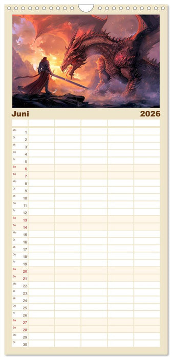Drachenkrieger (CALVENDO Familienplaner 2026)