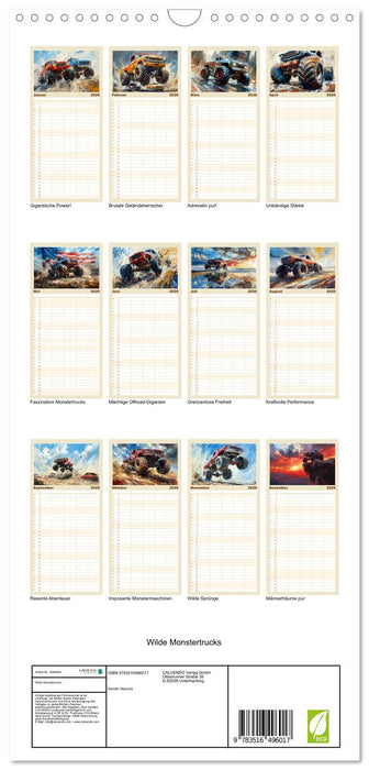Wilde Monstertrucks (CALVENDO Familienplaner 2026)
