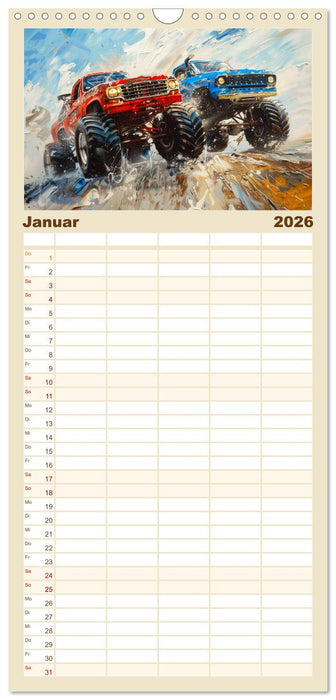 Wilde Monstertrucks (CALVENDO Familienplaner 2026)