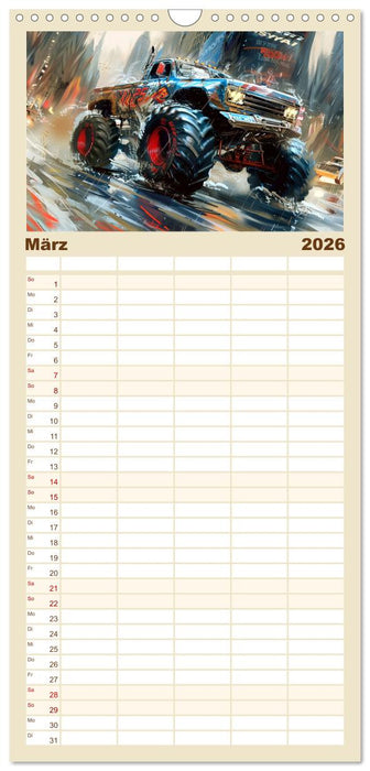 Wilde Monstertrucks (CALVENDO Familienplaner 2026)
