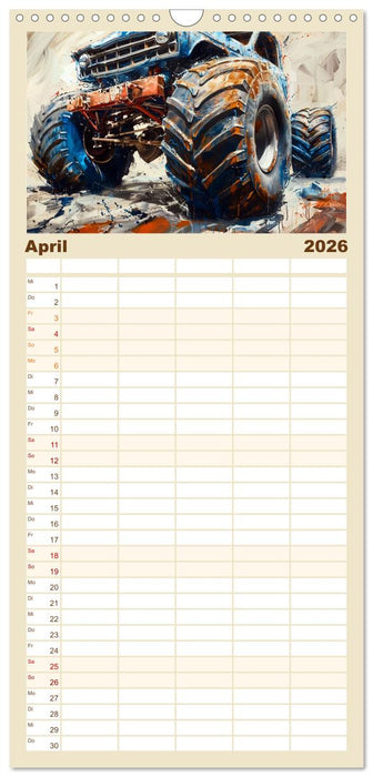 Wilde Monstertrucks (CALVENDO Familienplaner 2026)