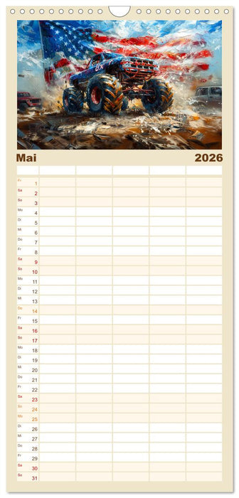 Wilde Monstertrucks (CALVENDO Familienplaner 2026)