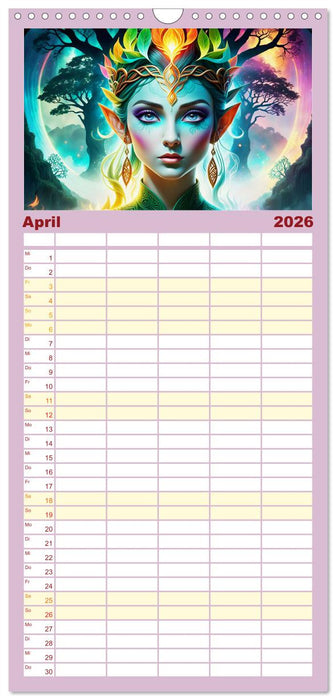 Elfen Zauberhafte Fantasiewesen (CALVENDO Familienplaner 2026)