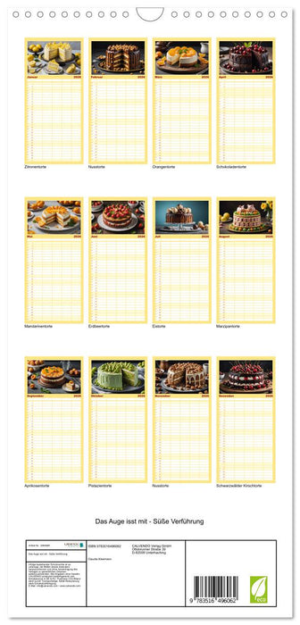 Das Auge isst mit - Süße Verführung (CALVENDO Familienplaner 2026)