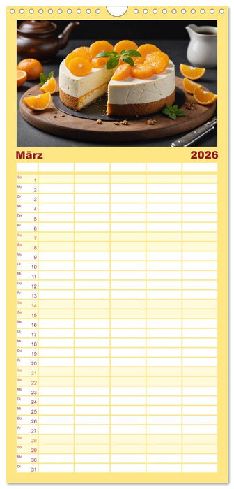 Das Auge isst mit - Süße Verführung (CALVENDO Familienplaner 2026)