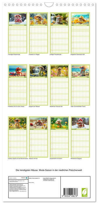 Die trendigsten Mäuse. Mode-Saison in der niedlichen Pelzchenwelt (CALVENDO Familienplaner 2026)