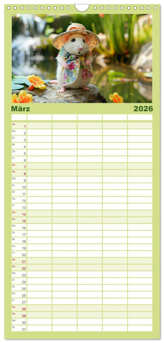 Die trendigsten Mäuse. Mode-Saison in der niedlichen Pelzchenwelt (CALVENDO Familienplaner 2026)