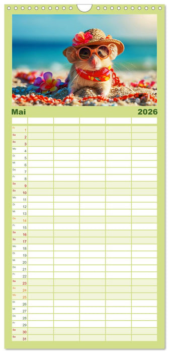Die trendigsten Mäuse. Mode-Saison in der niedlichen Pelzchenwelt (CALVENDO Familienplaner 2026)