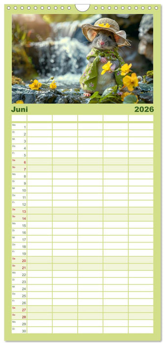 Die trendigsten Mäuse. Mode-Saison in der niedlichen Pelzchenwelt (CALVENDO Familienplaner 2026)