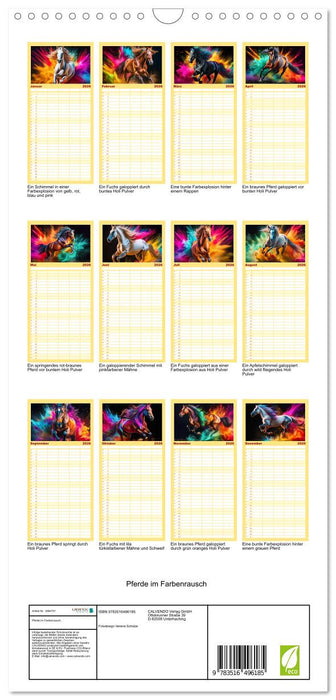 Pferde im Farbenrausch (CALVENDO Familienplaner 2026)
