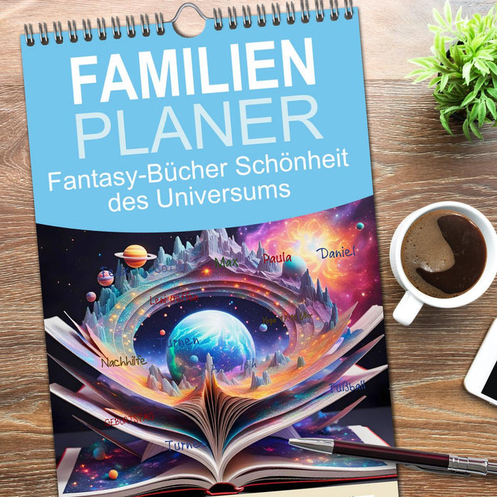 Fantasy-Bücher Schönheit des Universums (CALVENDO Familienplaner 2026)
