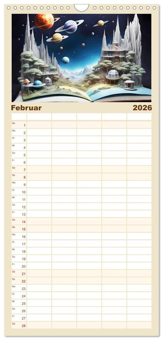 Fantasy-Bücher Schönheit des Universums (CALVENDO Familienplaner 2026)