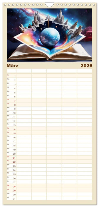 Fantasy-Bücher Schönheit des Universums (CALVENDO Familienplaner 2026)