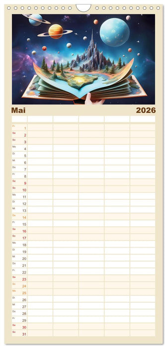 Fantasy-Bücher Schönheit des Universums (CALVENDO Familienplaner 2026)