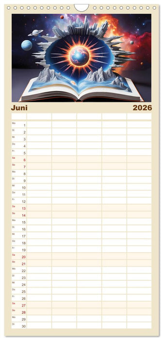 Fantasy-Bücher Schönheit des Universums (CALVENDO Familienplaner 2026)