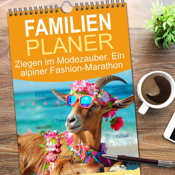 Ziegen im Modezauber. Ein alpiner Fashion-Marathon (CALVENDO Familienplaner 2026)