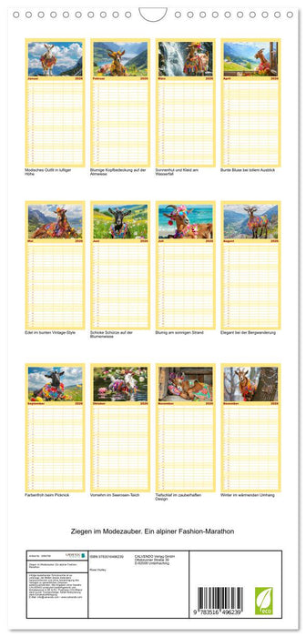 Ziegen im Modezauber. Ein alpiner Fashion-Marathon (CALVENDO Familienplaner 2026)