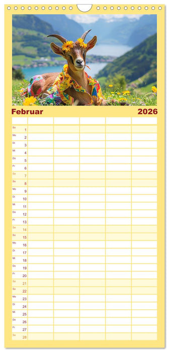 Ziegen im Modezauber. Ein alpiner Fashion-Marathon (CALVENDO Familienplaner 2026)
