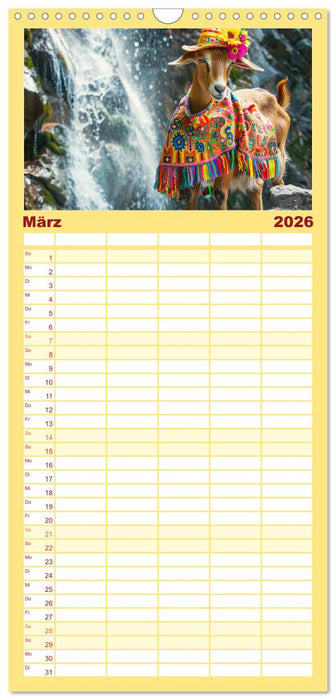 Ziegen im Modezauber. Ein alpiner Fashion-Marathon (CALVENDO Familienplaner 2026)