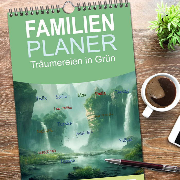 Träumereien in Grün (CALVENDO Familienplaner 2026)
