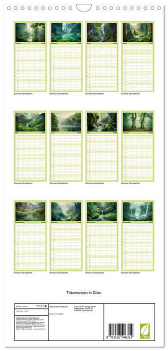 Träumereien in Grün (CALVENDO Familienplaner 2026)