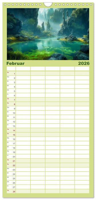 Träumereien in Grün (CALVENDO Familienplaner 2026)