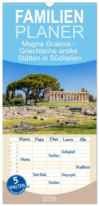 Magna Graecia - Griechische antike Stätten in Süditalien (CALVENDO Familienplaner 2026)