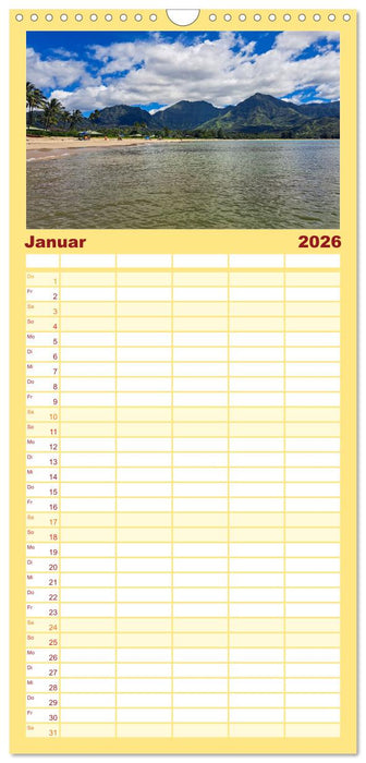 Hawaii - Eindrücke von Big Island, Kauai & Oahu (CALVENDO Familienplaner 2026)