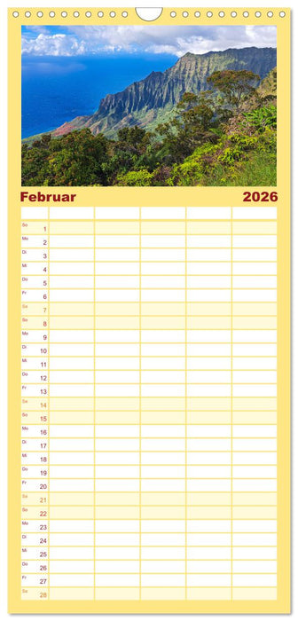 Hawaii - Eindrücke von Big Island, Kauai & Oahu (CALVENDO Familienplaner 2026)