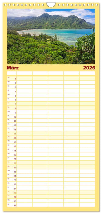 Hawaii - Eindrücke von Big Island, Kauai & Oahu (CALVENDO Familienplaner 2026)